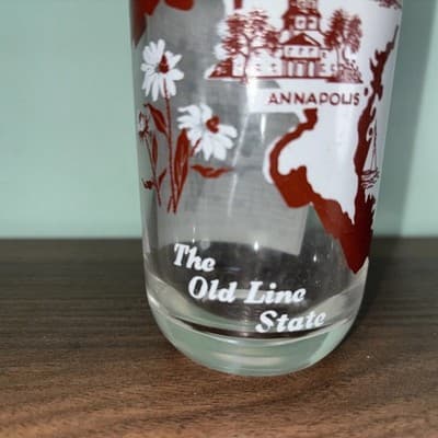 VTG 5 States Collectors Glasses Drinking Tumbler with Sheet Music Novelty - Thumbnail 3