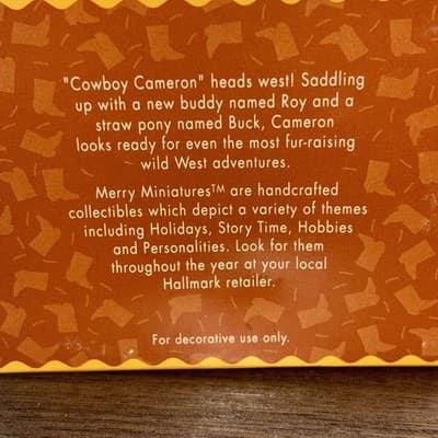 COWBOY CAMERON 3-Piece Set Hallmark Merry Miniatures Western Cats In Hats Roping - Thumbnail 20