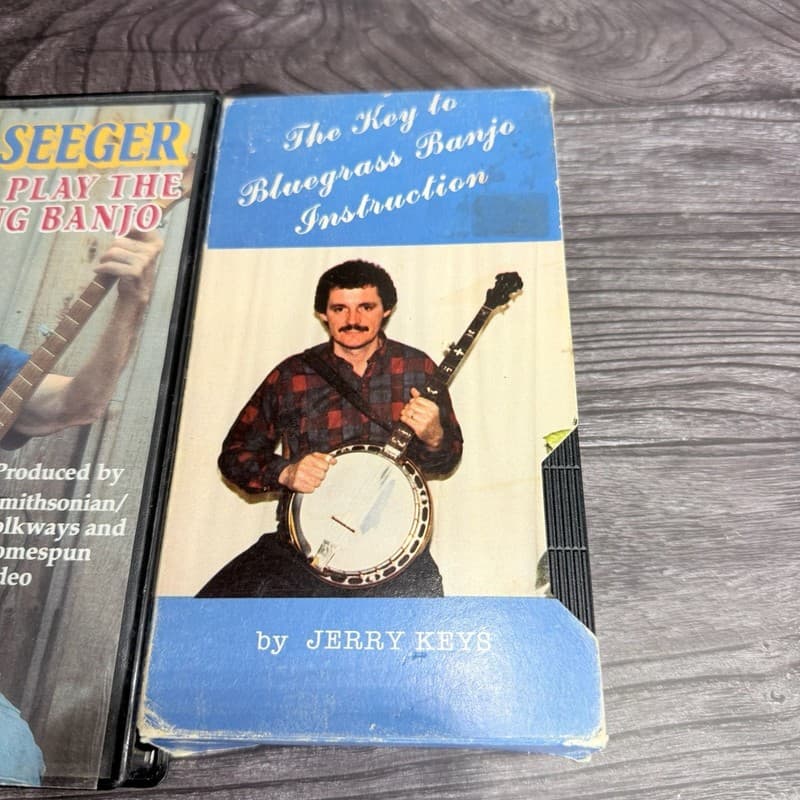 Banjo Instructional VHS Lot: Pete Seeger How to Play 5-String Banjo & Jerry Keys - Thumbnail 3