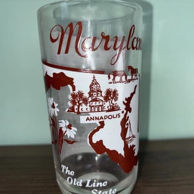 VTG 5 States Collectors Glasses Drinking Tumbler with Sheet Music Novelty - Thumbnail 4