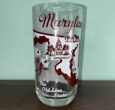 VTG 5 States Collectors Glasses Drinking Tumbler with Sheet Music Novelty - Thumbnail 2