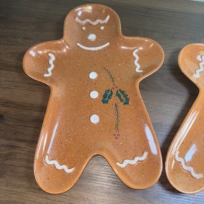 The Cook's Bazaar Gourmet Collection Gingerbread Cookie Platters Set Of 2 Trays - Thumbnail 3