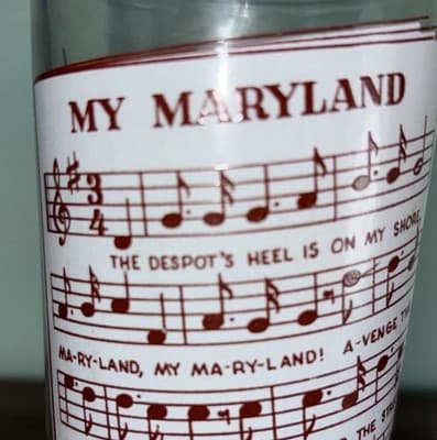 VTG 5 States Collectors Glasses Drinking Tumbler with Sheet Music Novelty - Thumbnail 6