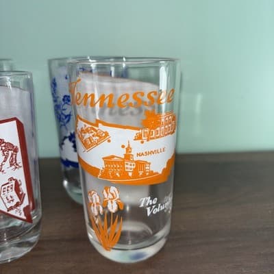 VTG 5 States Collectors Glasses Drinking Tumbler with Sheet Music Novelty - Thumbnail 10