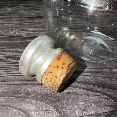 VTG Glass Coffee Decanter Pot & Matching Cream Cup Cork Lids Carafe Mid Century - Thumbnail 11