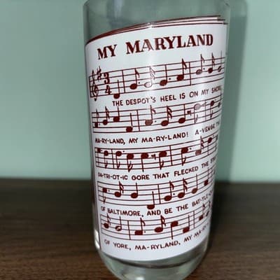 VTG 5 States Collectors Glasses Drinking Tumbler with Sheet Music Novelty - Thumbnail 5