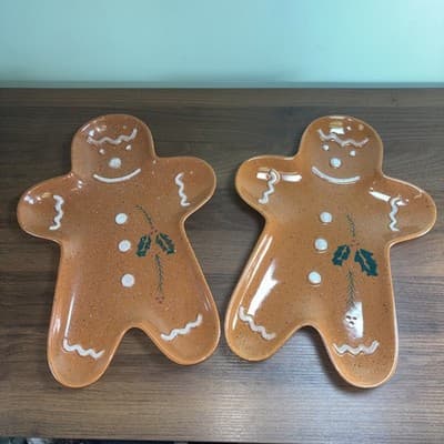 The Cook's Bazaar Gourmet Collection Gingerbread Cookie Platters Set Of 2 Trays - Thumbnail 2
