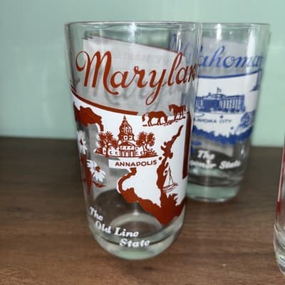 VTG 5 States Collectors Glasses Drinking Tumbler with Sheet Music Novelty - Thumbnail 14
