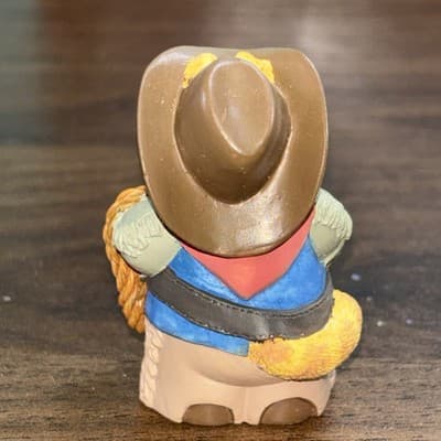 COWBOY CAMERON 3-Piece Set Hallmark Merry Miniatures Western Cats In Hats Roping - Thumbnail 12