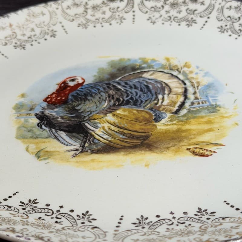 Sabin Vintage Turkey Decorative Plate Warranted 22K Gold Filigree - Thumbnail 5
