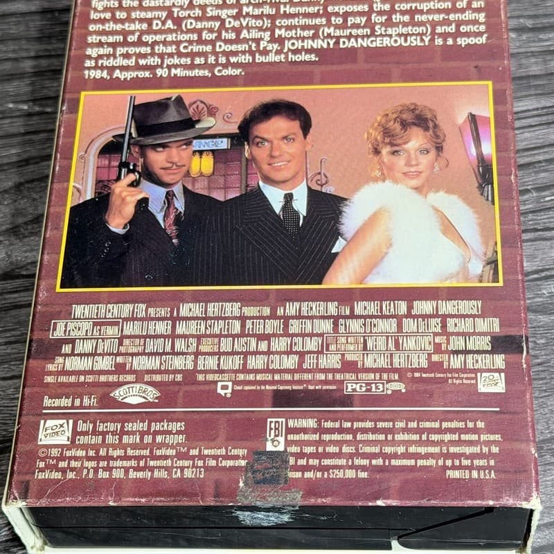 Johnny Dangerously VHS 1984 Michael Keaton Comedy Tape - Thumbnail 5