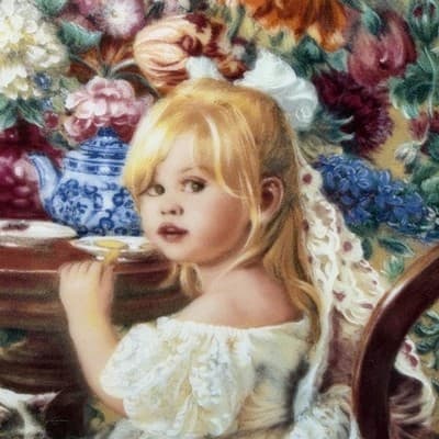 VTG Sandra Kuck The Tea Party Decorative Collectible Art Plate 4337PT NO COA - Thumbnail 3