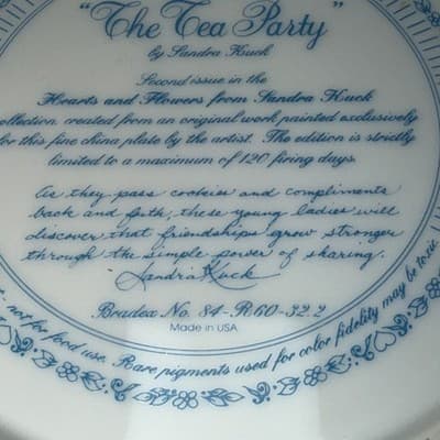 VTG Sandra Kuck The Tea Party Decorative Collectible Art Plate 4337PT NO COA - Thumbnail 10