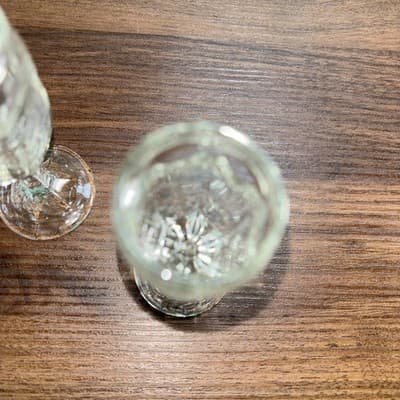 4 Libbey Chivalry Clear Cordial Glasses Discontinued Paneled Texture Faceted - Thumbnail 3