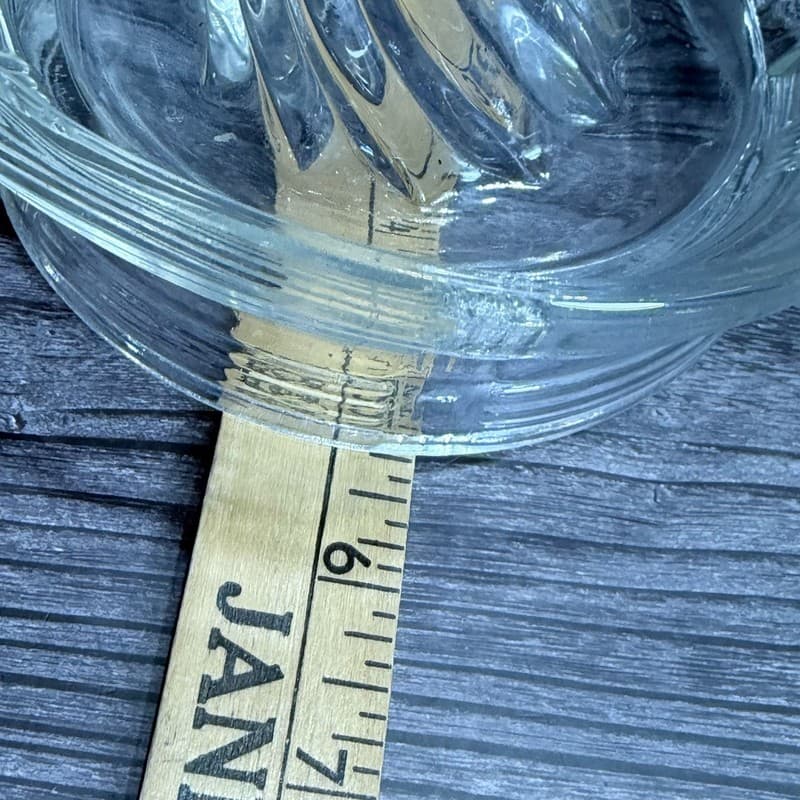 Vintage Hazel Atlas Criss-Cross Pattern Clear Glass Citrus Juicer Reamer - Thumbnail 9