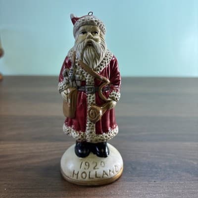 Vtg Santas From Around the World Dated Christmas Bisque Figurine 1920 Holland