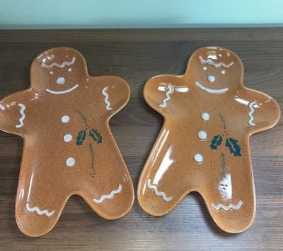 The Cook's Bazaar Gourmet Collection Gingerbread Cookie Platters Set Of 2 Trays