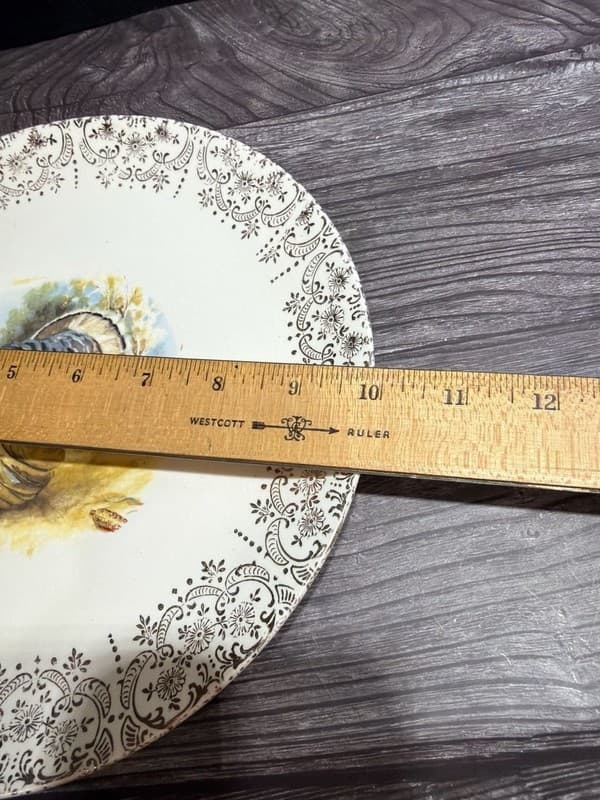 Sabin Vintage Turkey Decorative Plate Warranted 22K Gold Filigree - Thumbnail 2