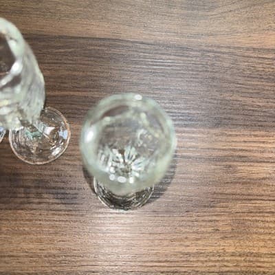 4 Libbey Chivalry Clear Cordial Glasses Discontinued Paneled Texture Faceted - Thumbnail 4