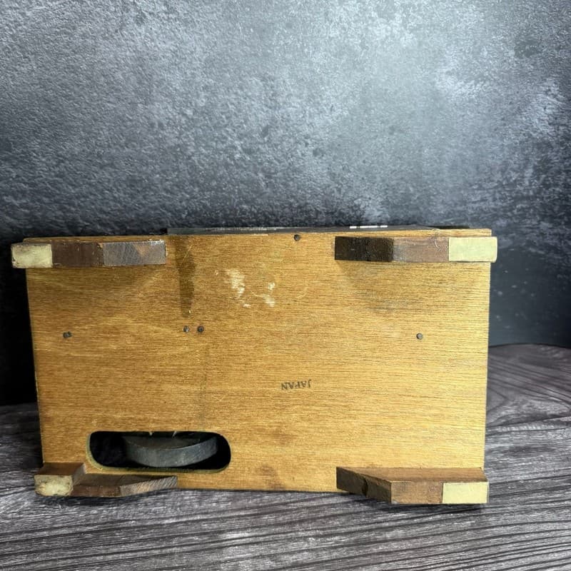 Vintage Wooden Swiss Chalet Music Box Jewelry Trinket Box with Moving Waterwheel - Thumbnail 11