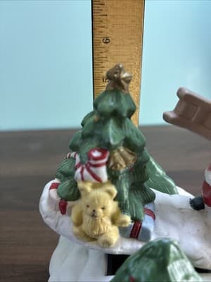 Vintage Santa Christmas Tree Rocking Ceramic Music Box Holiday Decoration - Thumbnail 9