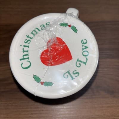 Vintage 1980’s Santa Bear Coffee Mug Christmas Cup With Coaster Lid NOS Is Lov - Thumbnail 6