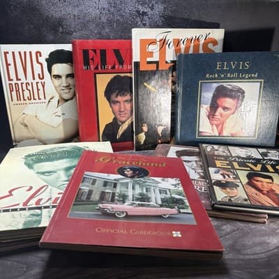 [Lot of 9]Vintage Elvis Presley Books Publications Memorabilia Rock & Roll TV
