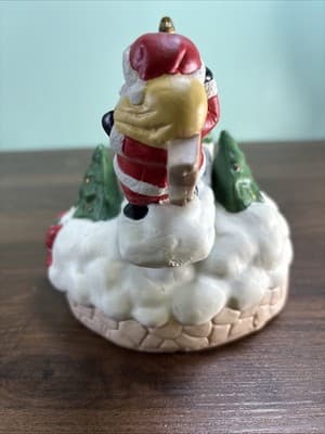Vintage Santa Christmas Tree Rocking Ceramic Music Box Holiday Decoration - Thumbnail 7
