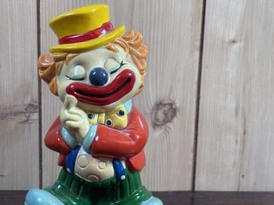 Vintage 1985 Hobo Clown Big Top Bonanza Coin Bank Del Monte 7" Plastic Cute - Thumbnail 3