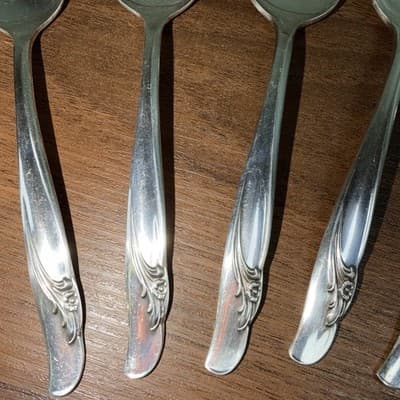 8 Teaspoons 1957 EXQUISITE Rogers & Bro International Silverplate 6” Flowers - Thumbnail 5