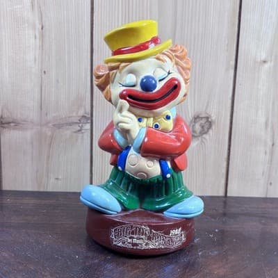 Vintage 1985 Hobo Clown Big Top Bonanza Coin Bank Del Monte 7" Plastic Cute