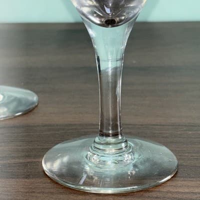 3 Vintage Cut Glass Wine Or Water Glasses Etched Flowers and Leaves 6.7” Tall - Thumbnail 5