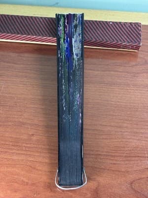 VTG Japanese Hand Painted Folding Hand Fan Mountains And White Peacocks - Thumbnail 8