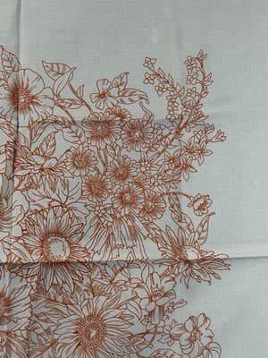 Vintage Scarf Head-wrap Made In Italy 21 X 21.5” Square Orange Flowers Cream - Thumbnail 3