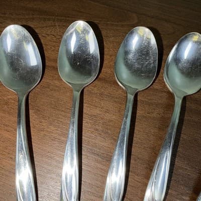 8 Teaspoons 1957 EXQUISITE Rogers & Bro International Silverplate 6” Flowers - Thumbnail 4