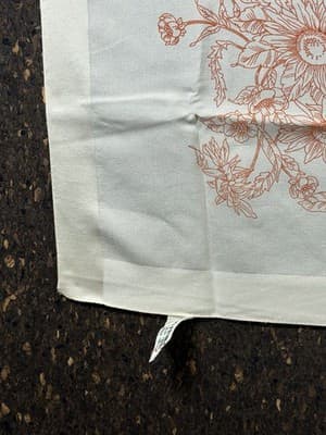 Vintage Scarf Head-wrap Made In Italy 21 X 21.5” Square Orange Flowers Cream - Thumbnail 6