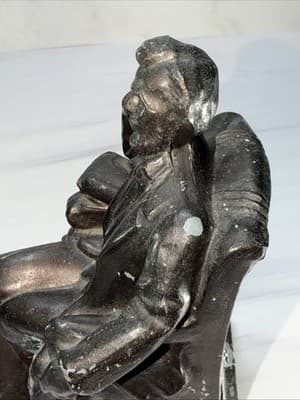 Vintage Thinking Abraham Lincoln Metal Bookends Statues American Historical Set - Thumbnail 14