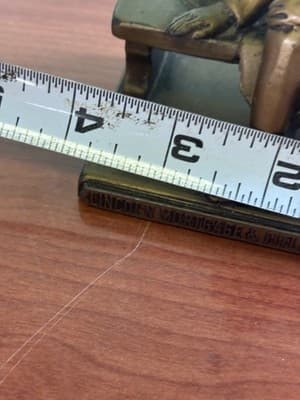 Vintage Abraham Lincoln Cast Metal Statue Table Advertisement Mortgage Title Co - Thumbnail 13