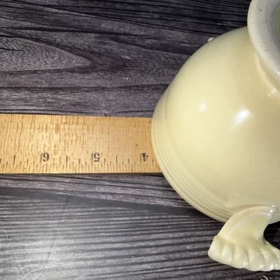 Vintage Fiesta Ware Sugar Bowl Yellow Handles Homer Laughlin Pedestal No Lid - Thumbnail 11