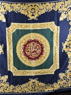 Vintage Art Of Scarf 35” X 35” Square For The Tie Rack Burgundy Green Gold - Thumbnail 2