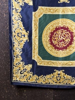 Vintage Art Of Scarf 35” X 35” Square For The Tie Rack Burgundy Green Gold - Thumbnail 3