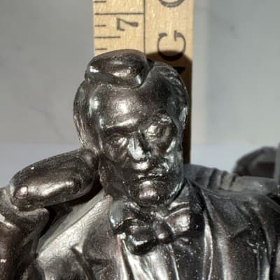 Vintage Thinking Abraham Lincoln Metal Bookends Statues American Historical Set - Thumbnail 21