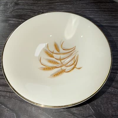 Lot Of 7 Vintage Golden Wheat Dishes 22K Gold Trim Fruit Bowl 5 1/4 Inch - Thumbnail 8