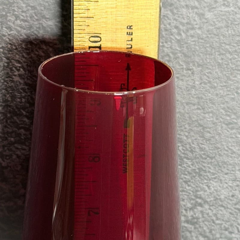 Vintage Bombay Company Ruby Red Champagne Flutes with Clear Air Twist Stem, 9.5" - Thumbnail 7
