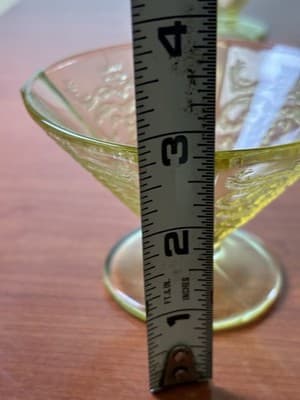 Vtg 4 Yellow Pressed Glass Champagne Fruit Cups Recollection by Indiana Madrid - Thumbnail 12