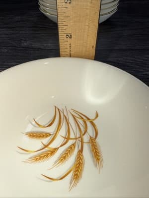 Lot Of 7 Vintage Golden Wheat Dishes 22K Gold Trim Fruit Bowl 5 1/4 Inch - Thumbnail 12