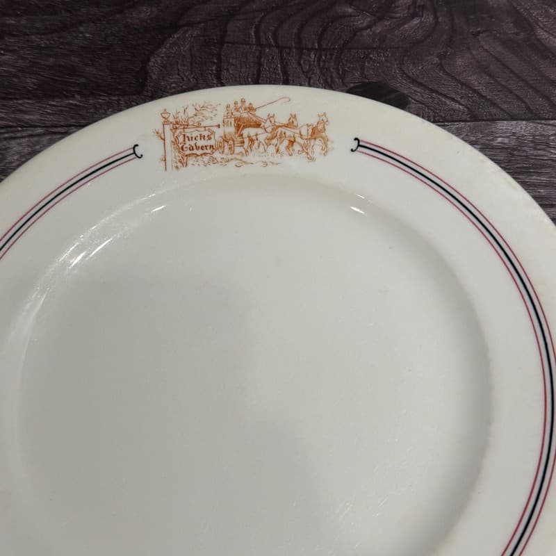 Vintage Bailey-Walker Vitrified China Hicks Tavern Stagecoach Dinner Plate - Thumbnail 2