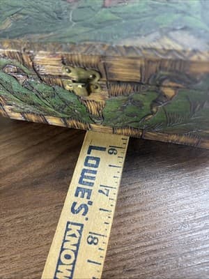 Vintage Wood Box. Pyrography Inscription 1910 Nelle Aircraft To Howard Baldwin - Thumbnail 16