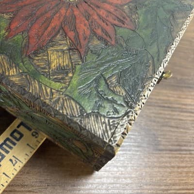 Vintage Wood Box. Pyrography Inscription 1910 Nelle Aircraft To Howard Baldwin - Thumbnail 14