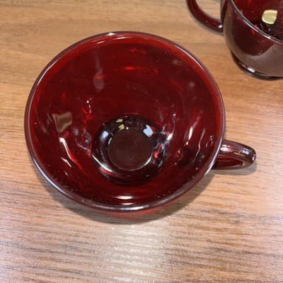 VTG Anchor Hocking Glass Footed Cups SET OF 12 Royal Ruby Red 2 1/4" T 5 oz - Thumbnail 11